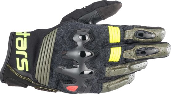 Alpinestars Halo Leather Gloves Black/Fluo Yellow Men's 2XL - Image 2