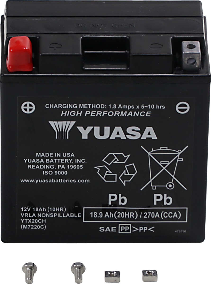 Yuasa YTX20CH Factory Activated AGM 12V Battery - Image 3
