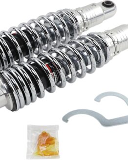 Drag Specialties Premium 13in Adjustable Rear Shocks Chrome Heavy Duty For Harley