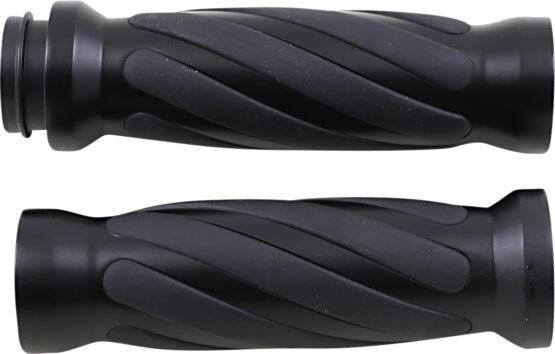 Drag Specialties Twisted Grips Black Flat 1in Throttle-By-Wire Harley For