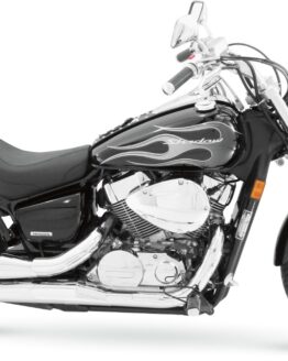 Mustang Wide Vintage 2Pc Seat Black W/Driver Backrest Fits Honda