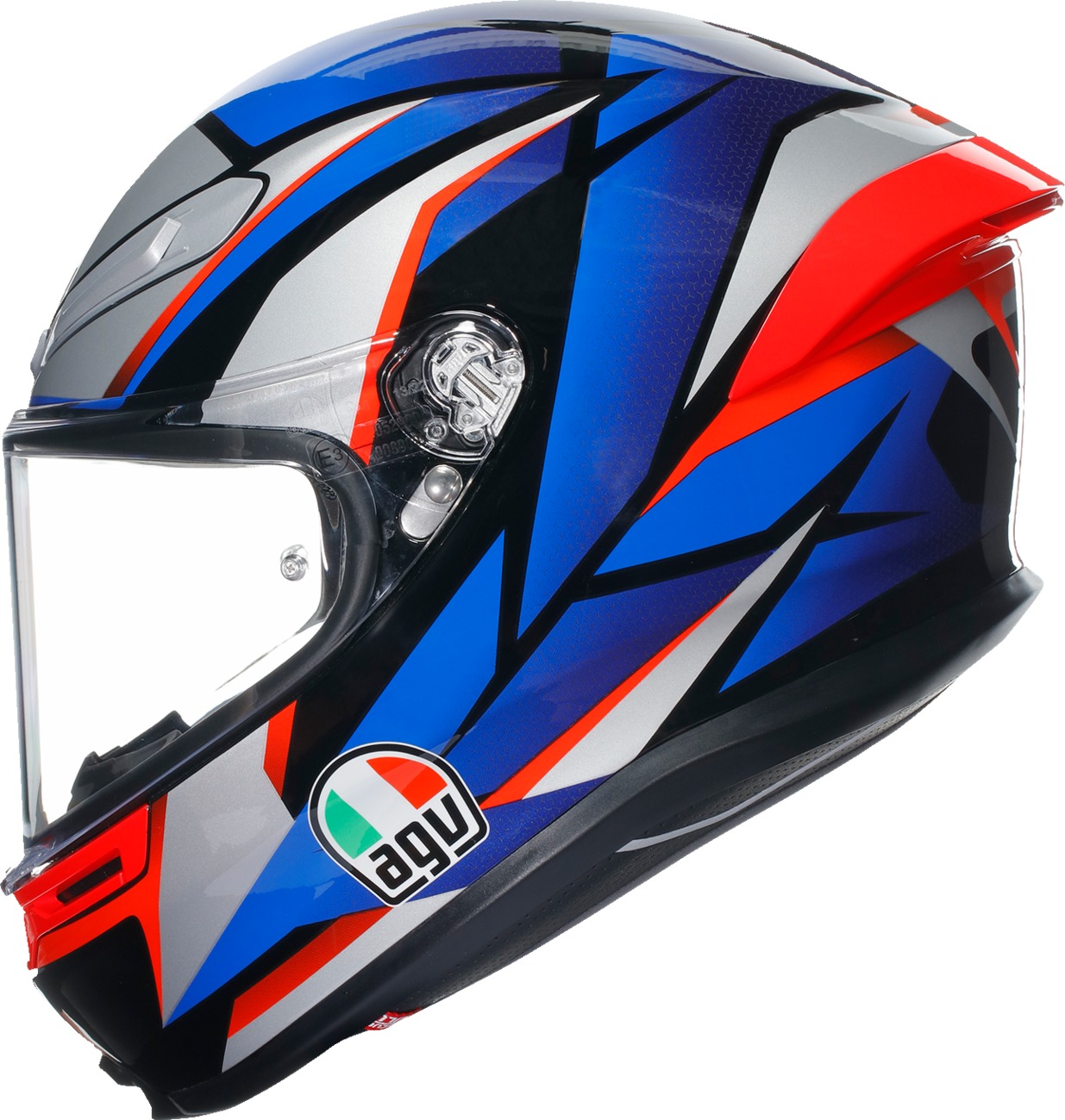 AGV K6 S Slashcut Helmet Blue Red Silver Small - Image 4