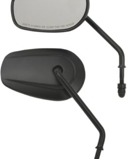 Teardrop Black Mirrors Long Stem - Pair of Left & Right