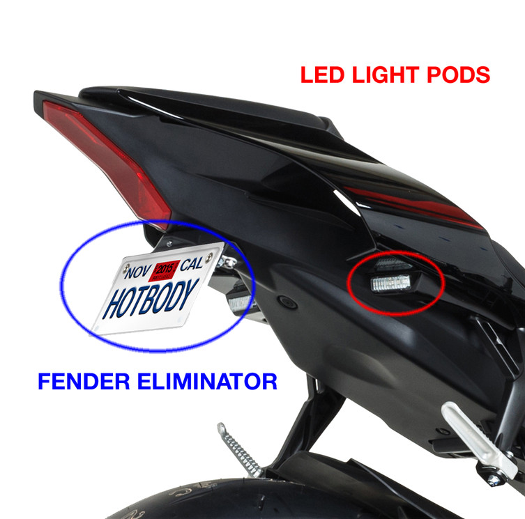Black Fender Eliminator Kit w/ Turn Signal Pods - Image 3