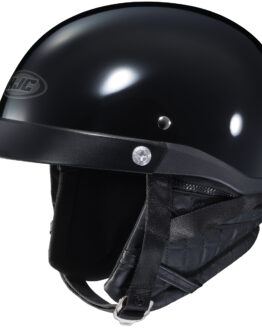 CL-Ironroad Solid Black Open-Face Half Helmet Small