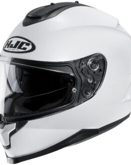 C70 Solid White Full-Face Street Motorcycle Helmet Large