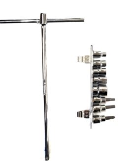 Powerdrive Sliding T-Driver w/ 8 Piece Socket Set & Holder