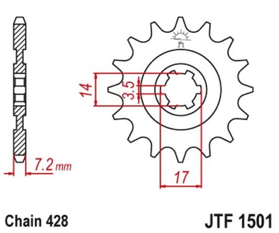 Countershaft Sprocket 12T 428 - Image 3