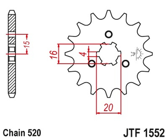 Steel Front Countershaft Sprocket - 11 Teeth, 520 - Image 3