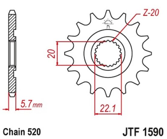 Front Countershaft Sprocket - 12 Tooth - Image 3