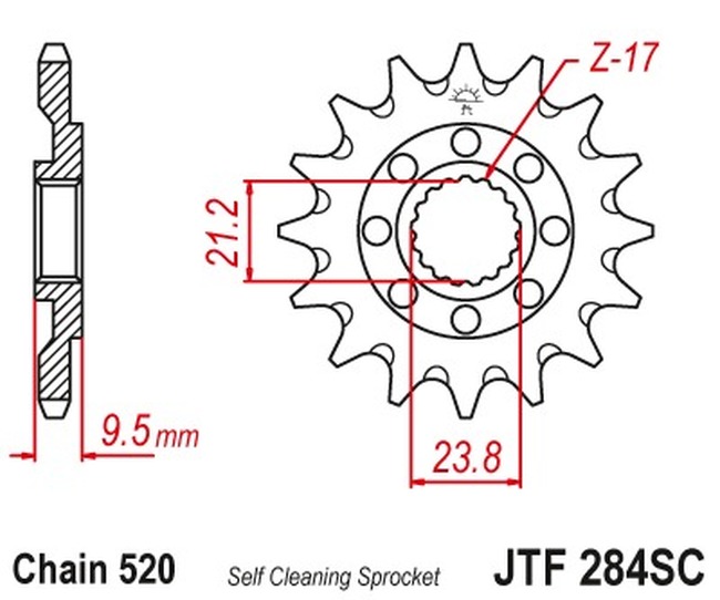 Steel Front Countershaft Sprocket - 13 Teeth, 520 Pitch - Image 3