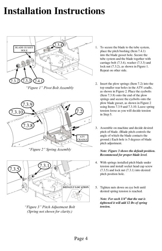 ATV Plow Push Tube For KFI & Cycle Country Mounts - Image 6