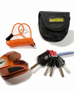 On Guard Locks Boxer Disc Lock Orange - 5.5mm Pin with Pouch & Reminder