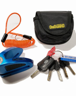 On Guard Locks Boxer Disc Lock Blue - 10mm Pin with Pouch & Reminder