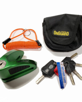 On Guard Locks Boxer Disc Lock Green - 10mm Pin with Pouch & Reminder