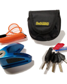 On Guard Locks Boxer Disc Lock Blue - 8mm Pin with Pouch & Reminder