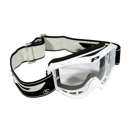 3101 White Atzaki Youth MX Goggles - Clear Lens - Image 2