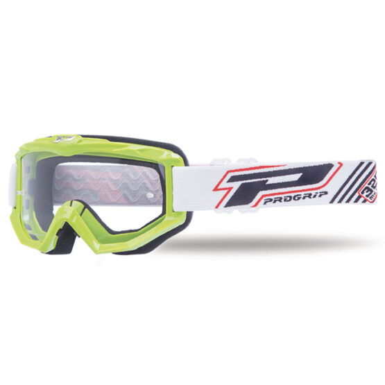 3201 Green / Black / White Raceline Goggles - Clear Lens - Image 2