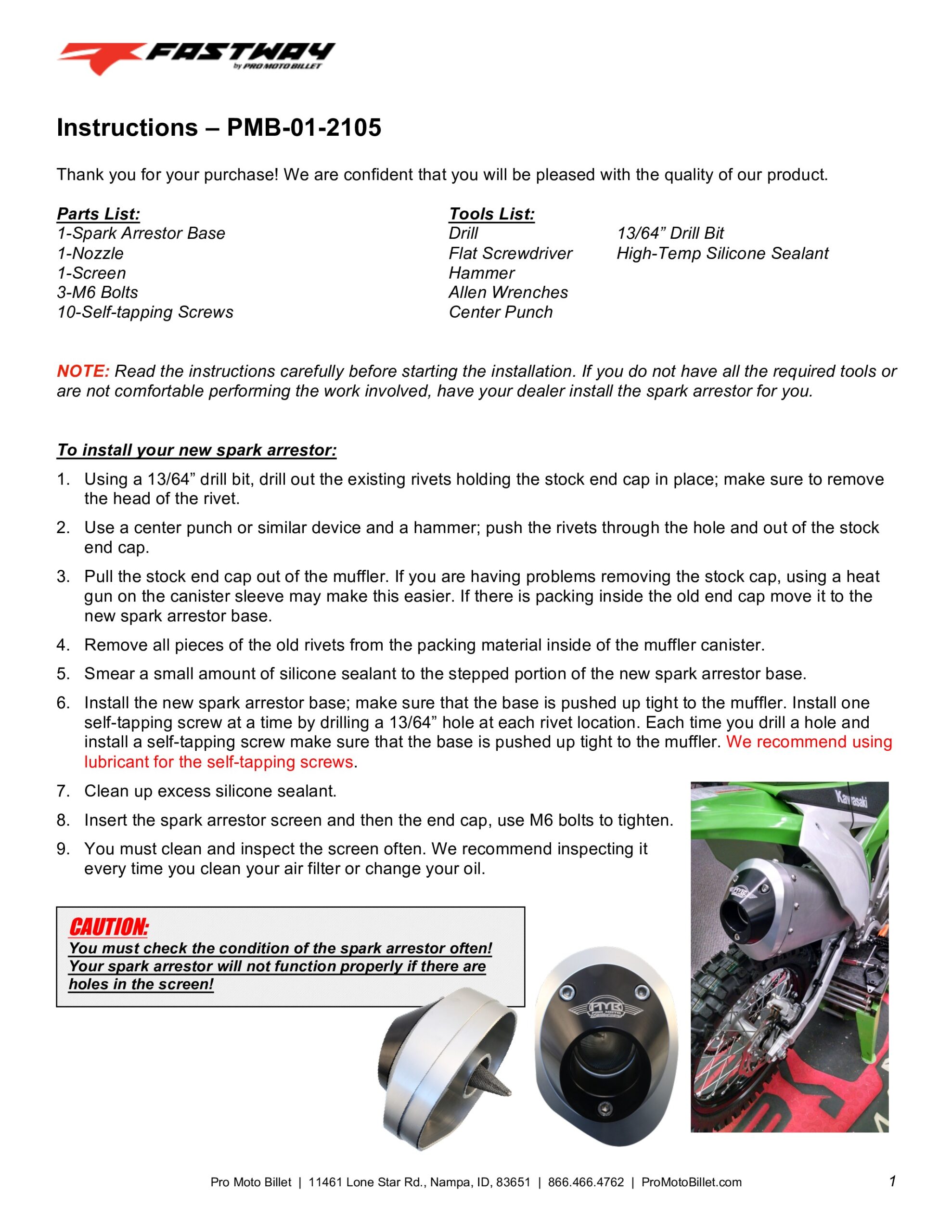 Side Shooter Spark Arrestor Exhaust End Cap - Black - Image 5