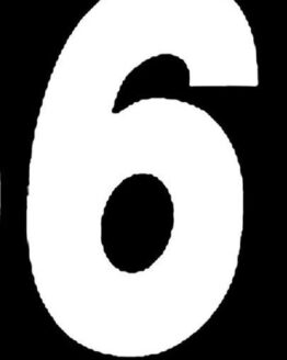 #6 7" Tall White "SX" Stick-On Race Numbers - 3 Pack