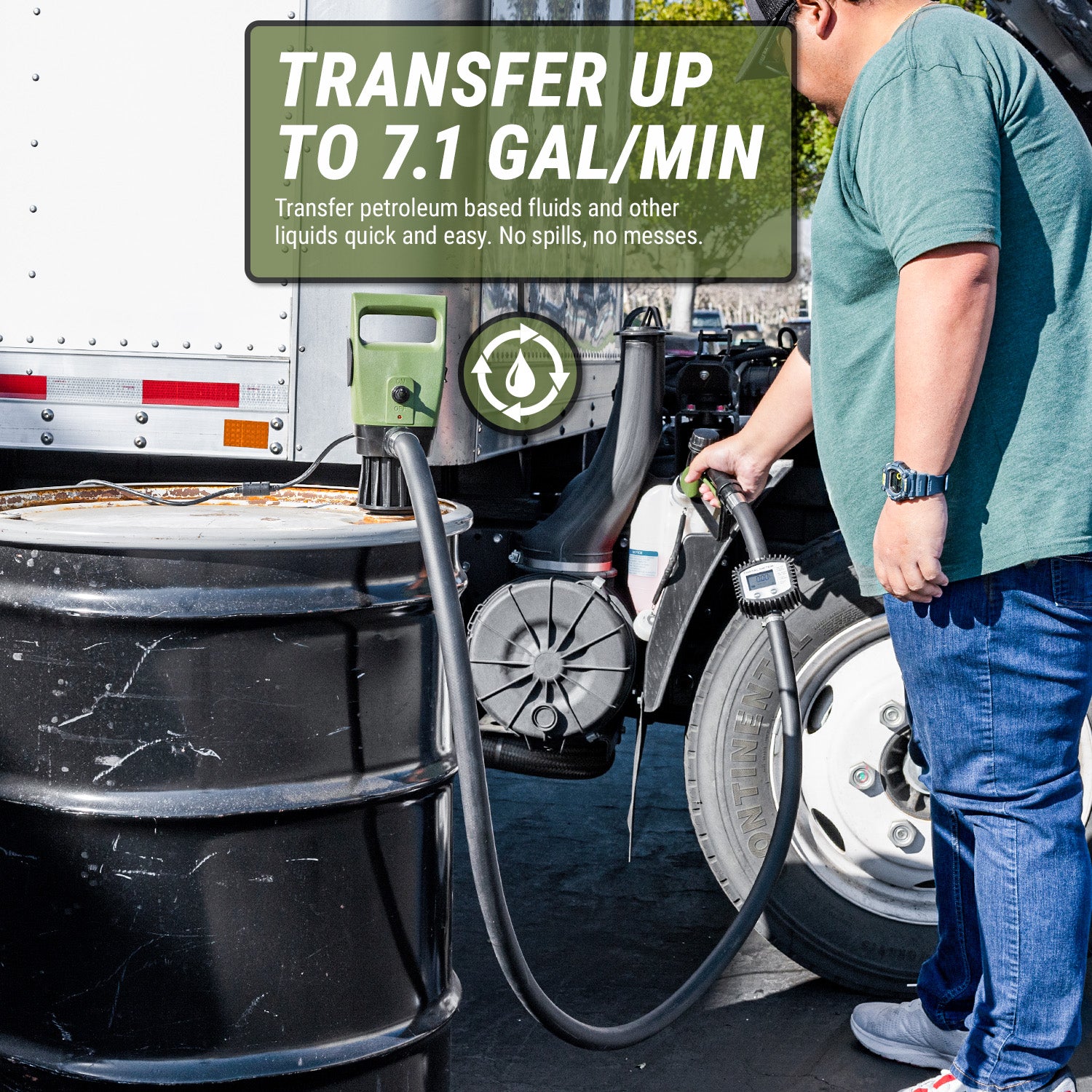 TREDRUMT-M Metered Electric Oil / Chemical Drum Pump, 35L Digital - Image 3