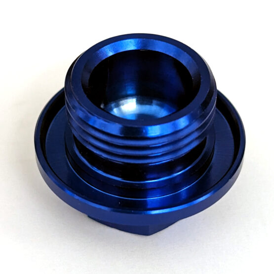 Blue Billet Oil Filler Plug w/ Safety Wire Holes - Image 2