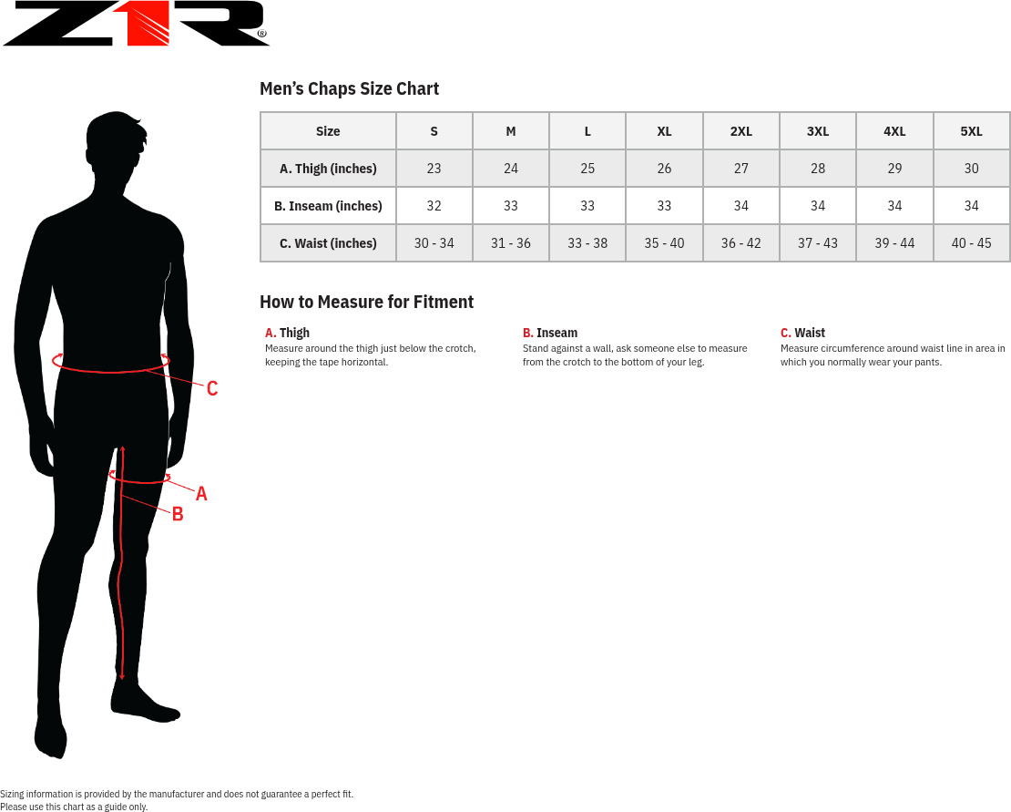 Z1R Sabot Chaps Black 3XL Men's Adjustable Leather Motorcycle Chaps - Image 4