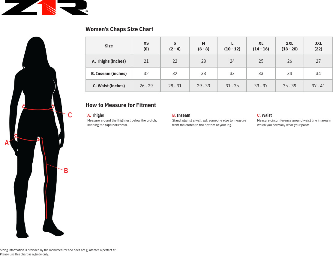 Z1R Sabot Women's Chaps Black XL - Image 3