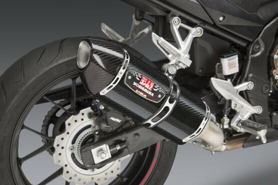 Yoshimura R-77 Slip-On Exhaust SS/CF For Honda CBR500R 2016-2021