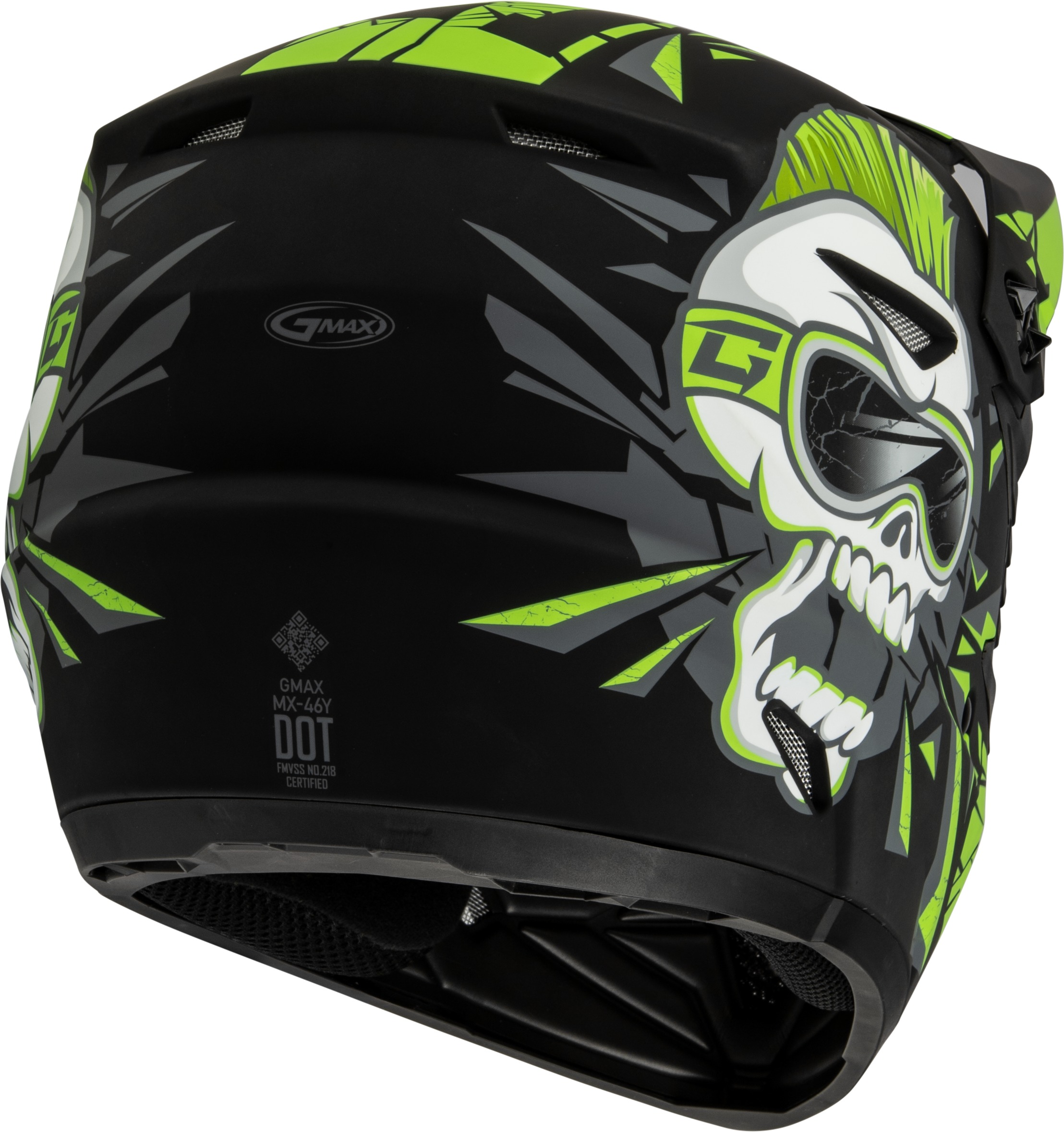 GMAX MX-46Y Unstable Youth Helmet Matte Black/Green Medium - Image 3