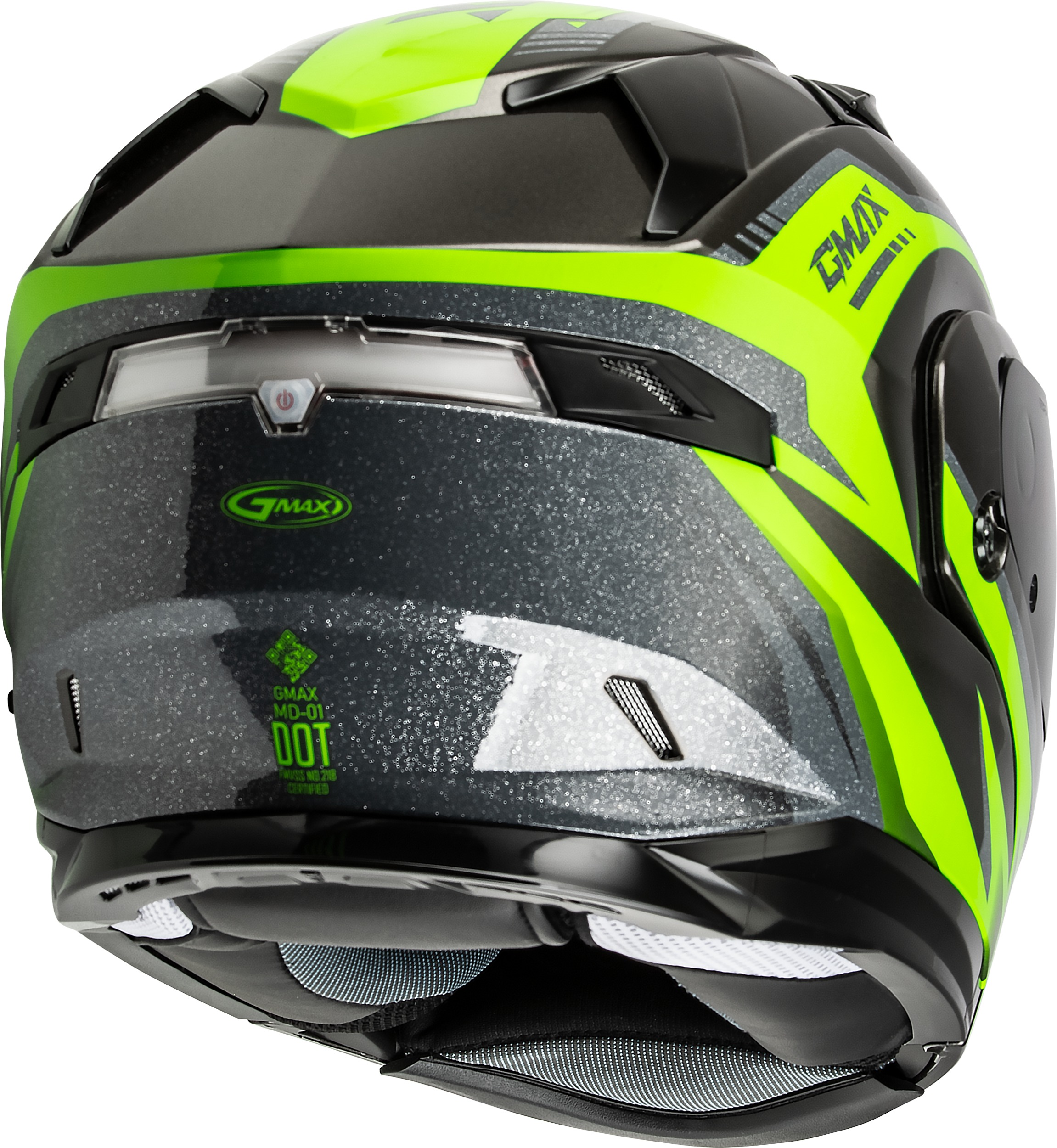 GMAX MD-01 Volta Modular Helmet Black/Silver/Green Small - Image 4