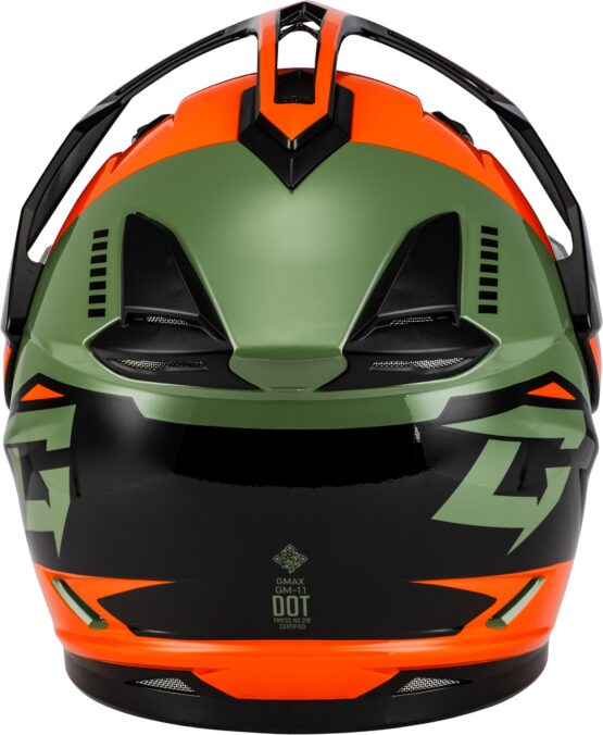 GMAX GM-11 Ronin Helmet Orange/Green/Black Small - Image 4