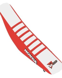 D'Cor Seat Cover Red/White w/Ribs Fits 17-20 Honda CRF250/450