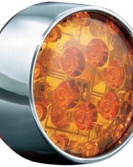 LED Front Turn Signal Conversion Bullet Style Chrome Bezel Amber Lens