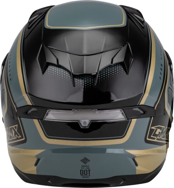 GMAX FF-98 Aftershock Helmet Grey/Metallic Gold Large - Image 4