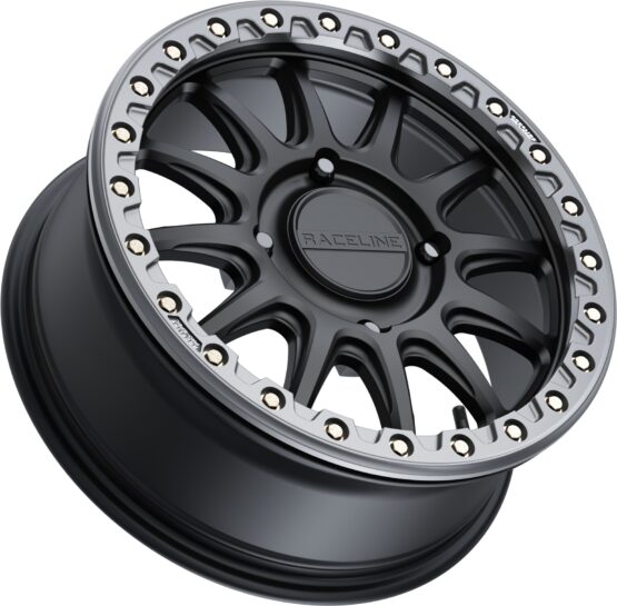 Raceline Alpha Beadlock Wheel 17x7 4x156 Black with Gunmetal Ring