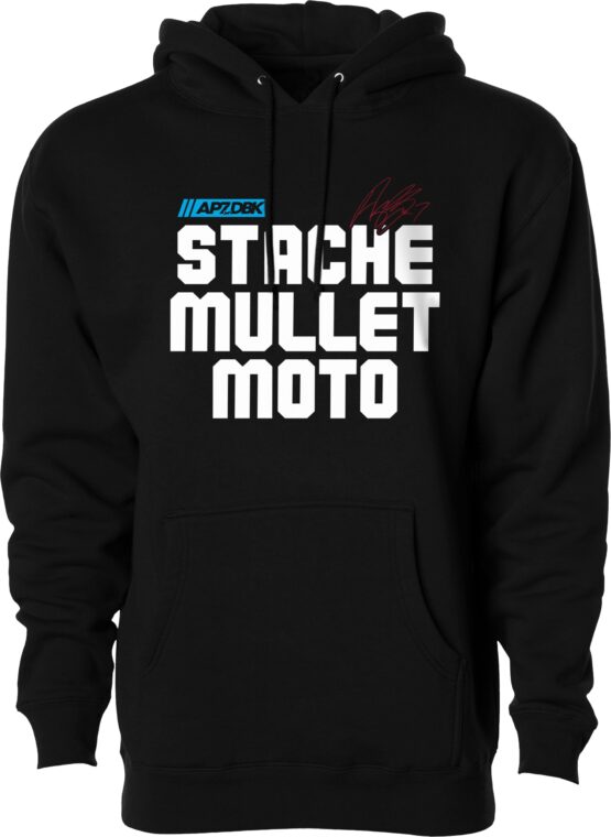 DBK Stache Mullet Moto Hoodie Black 2X