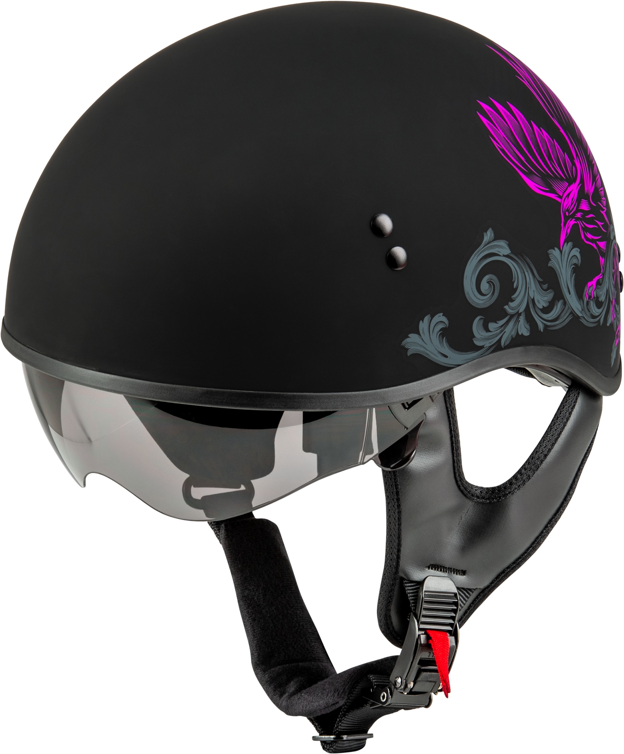 GMAX HH-65 Corvus Helmet Matte Black/Purple/Grey Medium - Image 3