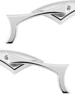 Sickle Style Chrome Motorcycle Mirror Pair by Bikemaster Fits Harley/Metric