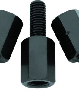 Motorcycle Mirror Adapters - 10mm Female On Bike, 8mm Male - Black