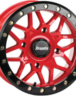 DragonFire Typhon Wheel 15x6 Machined Red 4/137 +40mm