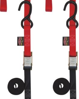 1"x6' Soft-Tye Tie Down w/Secure Hook - Pair, Red