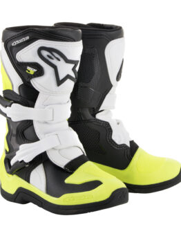 Tech 3S Youth MX Boots Black/White/Yellow Size Y12