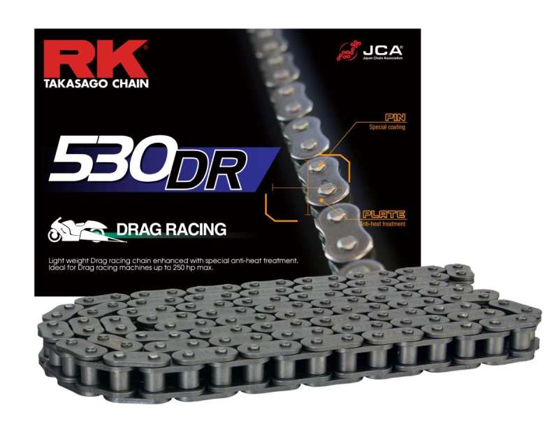 RK 530DR Drag Racing Chain 170 Links Natural Finish - Image 3