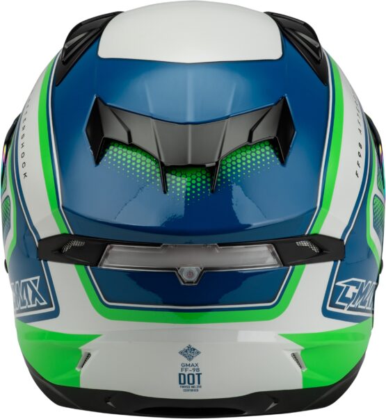 GMAX FF-98 Aftershock Full Face Helmet White/Neon Green XL - Image 4