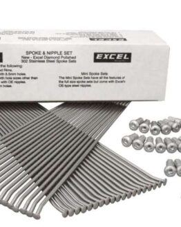 Excel Rear Spoke/Nipple Set Silver 8 Gauge 36 Qty w/ Wrench Fits Yamaha