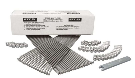 Rear 19" Spoke/Nipple Set (w/ Wrench) - 8 Gauge / 32 Qty - Silver - Image 2
