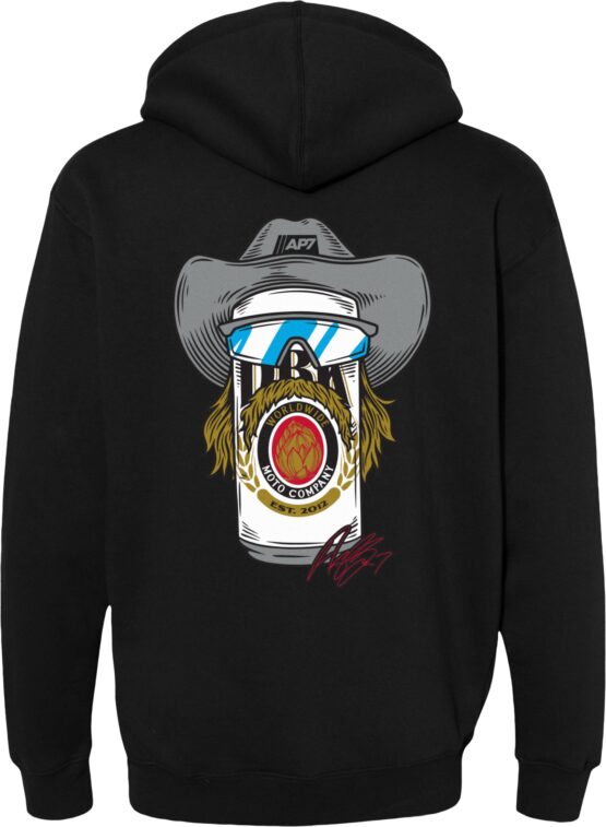DBK Stache Mullet Moto Hoodie Black 2X - Image 2