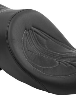 Danny Gray Airhawk Longhaul Drag Gray Stitch 2-Up Seat Black Fits Harley FLH FLT