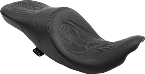 Danny Gray Airhawk Longhaul Drag Gray Stitch 2-Up Seat Black Fits Harley FLH FLT